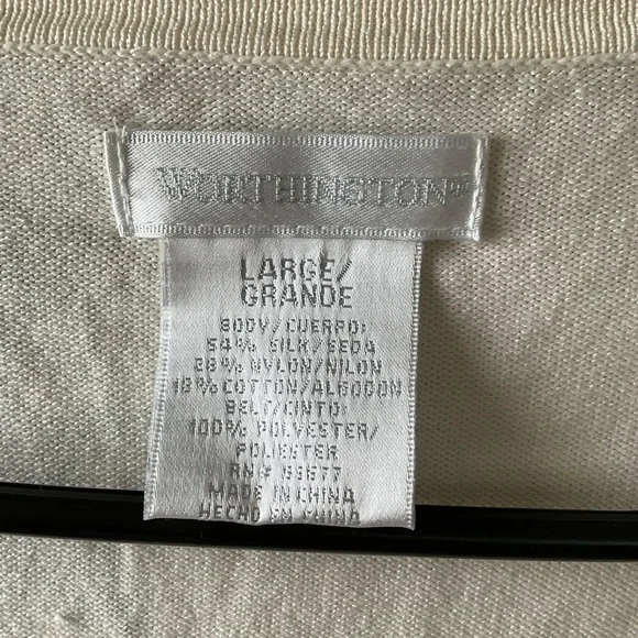 Worthington sweater. Cardigan. Silk. Beaded. Embroidered.  Size L. - Picture 6 of 9